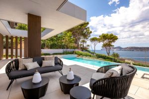 Luxusvilla mit Meerblick und Infinity-Pool in Santa Ponsa: Terrasse – Lounge